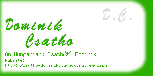 dominik csatho business card